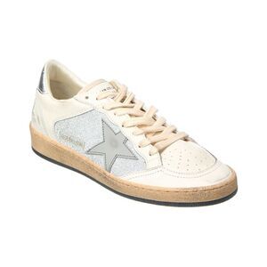 Golden Goose Ballstar Glitter & Leather Sneaker, Grey